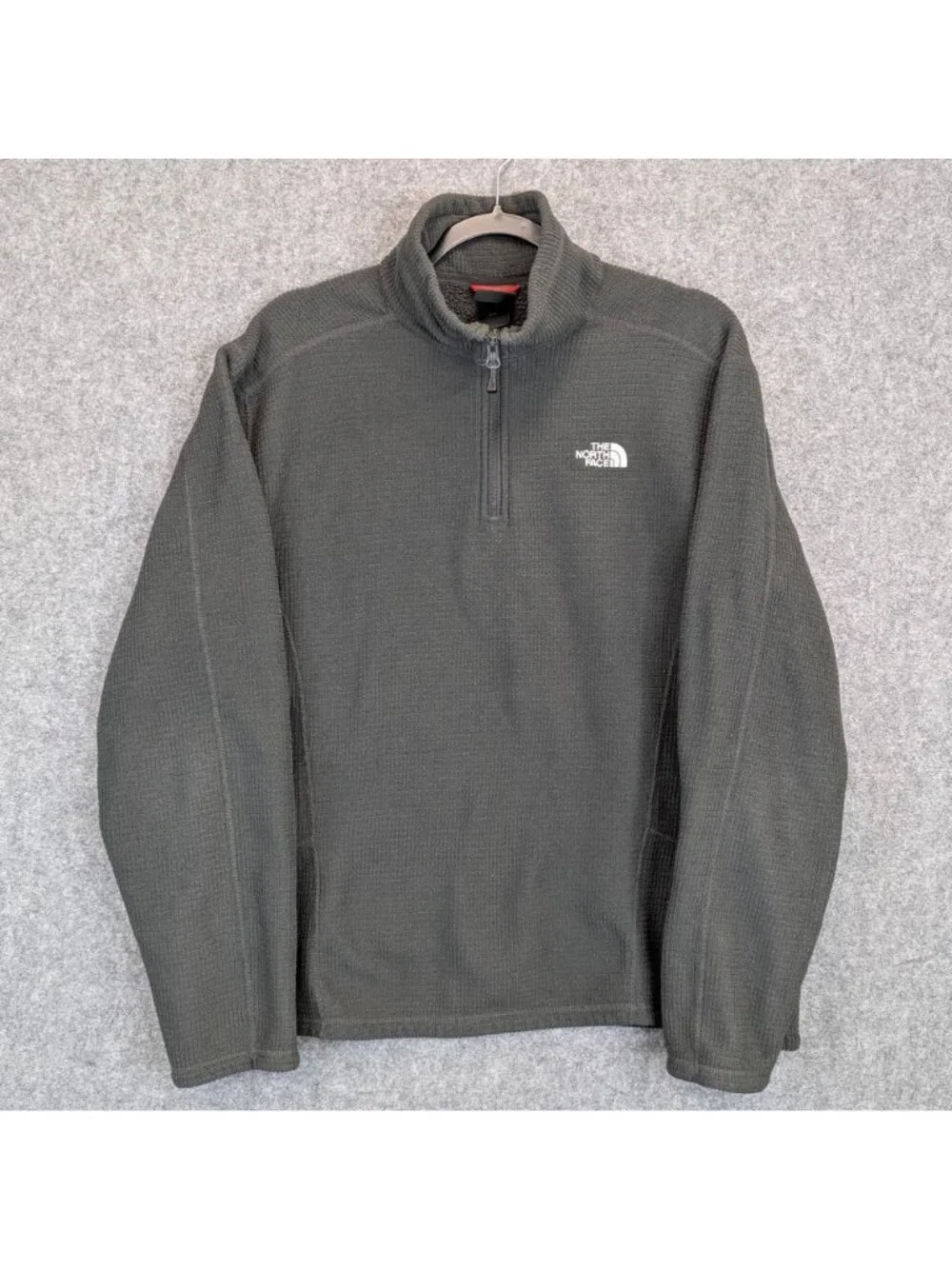 The North Face Cap Rock Mens Large Pullover Gray Textured Half Zip Fleece